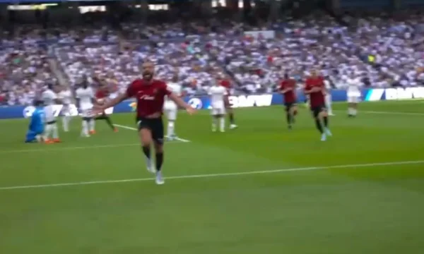 Unstopable Muriqi Vedat marca gol contra el Real Madrid