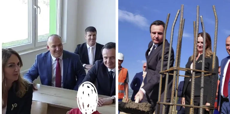 Kurti sí se soucie de la grève: Il ignore Jasharine, siège avec le gouvernement dans les banques scolaires, pose avec un cochon dans sa main.