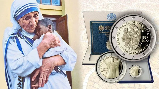 Vatikanextrakte separate Euro-Wertmünze mit Mutter Teresas Porträt