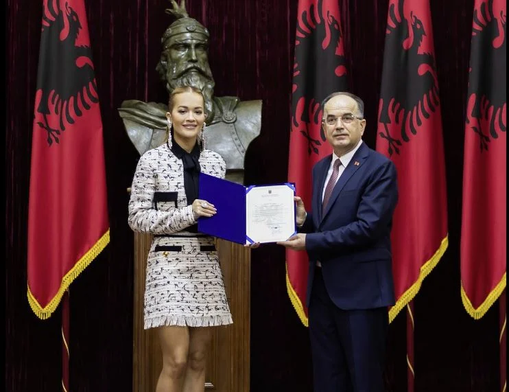 Rita Ora honoured with title “Naim Frasher” by Albania's president
