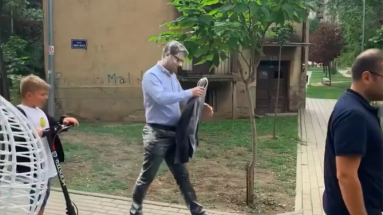 PSD with symbolic action, throws flour at Hekuran Minister Murati