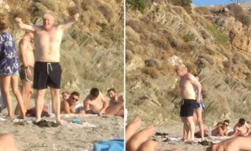 Imprudent et couché sur le sable de l'île grecque, les photos émergent des vacances de Boris Johnson