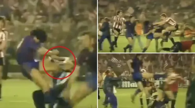 Il momento in cui Diego Maradona ha rotto il naso al portiere di Atletico Bilbao ed è stato battuto con tutta la squadra.