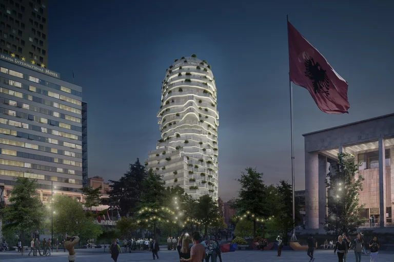 ¡Increíble! Un palacio en la forma de la cabeza de Skenderbe está siendo construido en Tirana