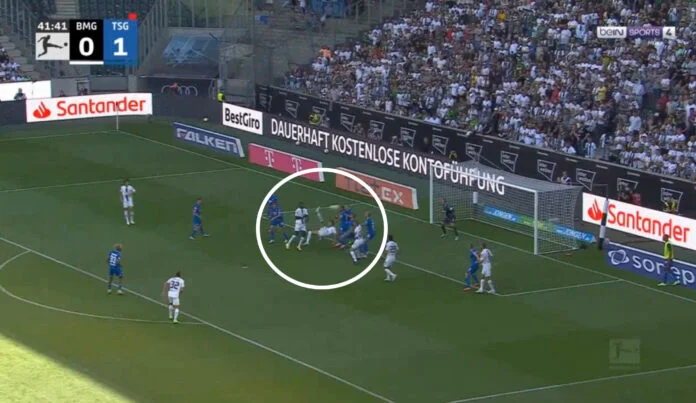 Monkeygladbach football player imagines a super-gool show with a wilder