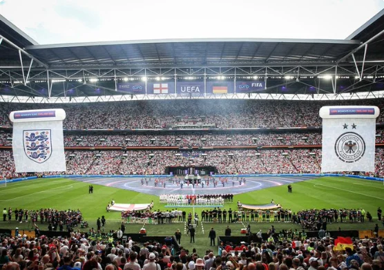 Record numbers of fans at the Wembley for women's final, England Germany