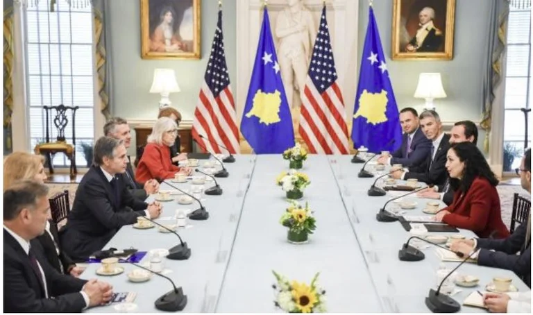 State Department declared the Blinken meeting, Osman, Kurti, the main topic dialogue
