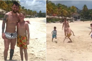 Mess macht den Traum wahr zu 11 Jahre alt: Fußball am Strand spielen