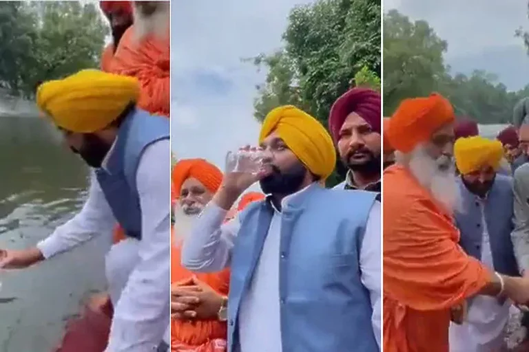 Indian minister drank water from the holy river to prove he is clean, ends up in the hospital
