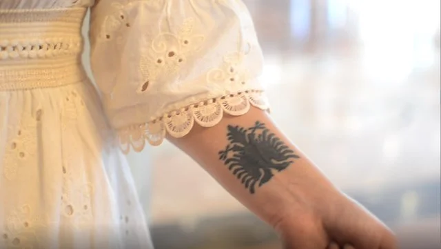 Ukrainian journalist tattooed eagle