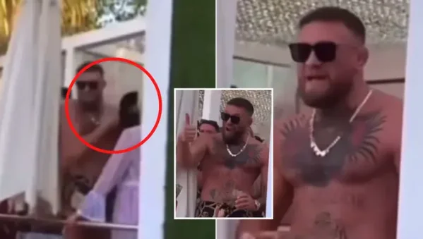 Sie warfen ihn während der Party auf Ibiza McGregor. Er hat das Seltsame getan, was er in der Kamera erwischt hat.