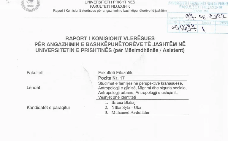 The MP refuses Oxford doctor to take the wife of the Vetvendosje deputy to work