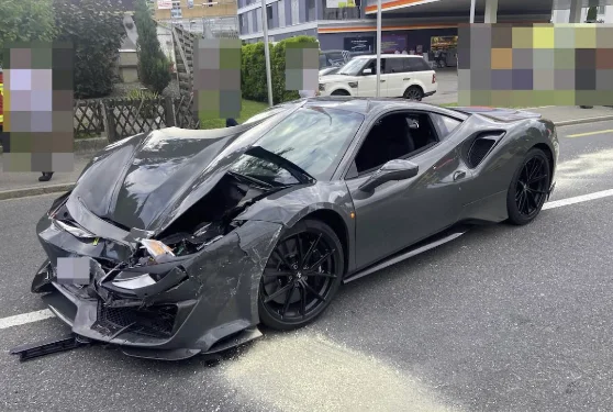 Pregnant Kosovoer driving Ferrari gets hit by Golf