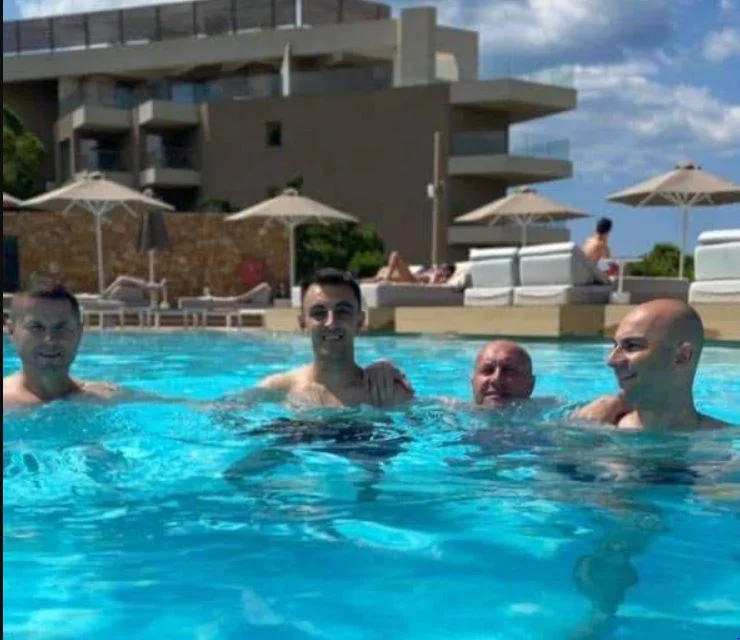 Where's Albin Kurt? His guards enjoy pool miles from prime minister in Greece