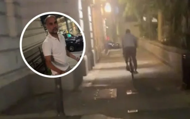 Tifozi e ndejk me biçikletë Guardiolën për një fotografi, ai ik me vrap i frikësuar