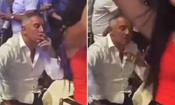 Montenegrin president while smoking cigars taste the movements of a dancer (Video)