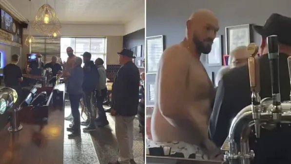 Tyson Fury s'interroge sur le peuple. Il va nu dans un café de Liverpool.