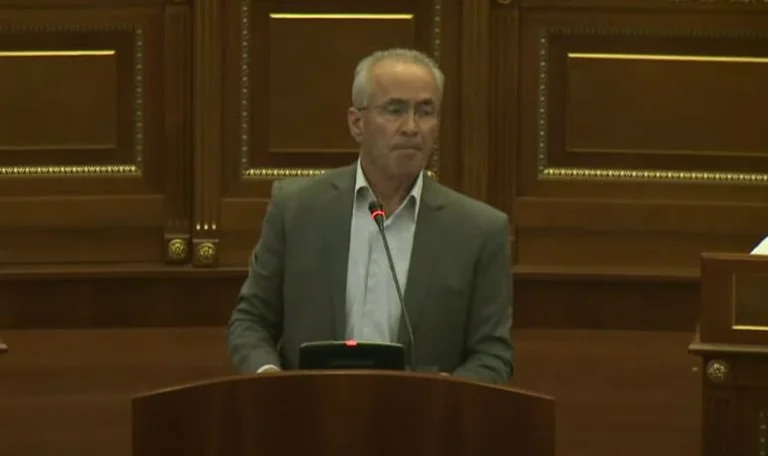 Hyseni's hydata addresses MPs with delegates: Excuse me.