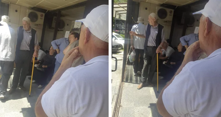 TM ERR: Pensioners wait outside at scorching temperatures, no one is at the place where they were forced to report