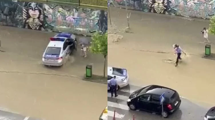 Kosovo police save mother and child after being blocked by rainfall