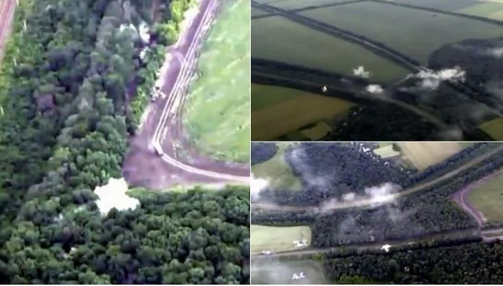 A view from when Ukrainian parachutists destroy Russian convoys with ammunition