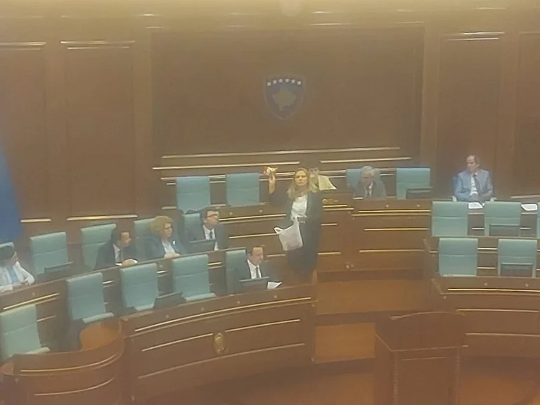Il deputato di AAKA prende cipi e tux al ministro del Parlamento Murati