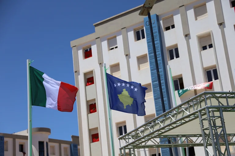 Images from host ceremony in Mediterranean village, Kosovo flag rose high
