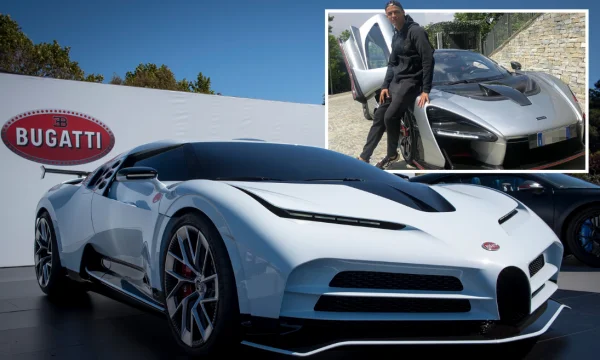 Ronaldo, one of the only 10 people in the world who bought Bugatt's super-coustic car.