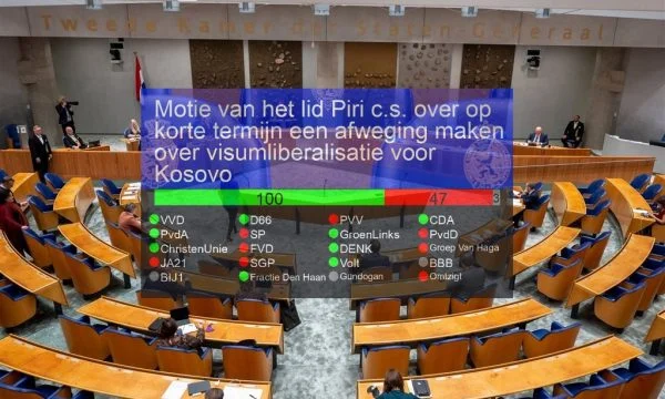 Kosovo visa liberalisation motion, majority of MPs in Dutch Parliament vote for