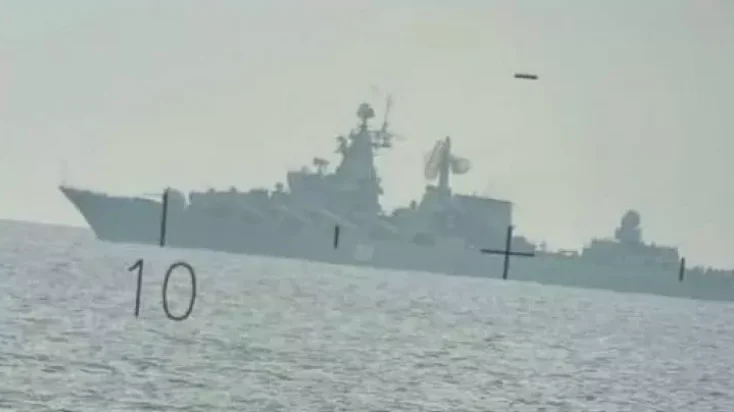 Russian battleship positioned in front of Albania