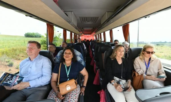 EU chief, several ambassadors take bus walks across southern Kosovo