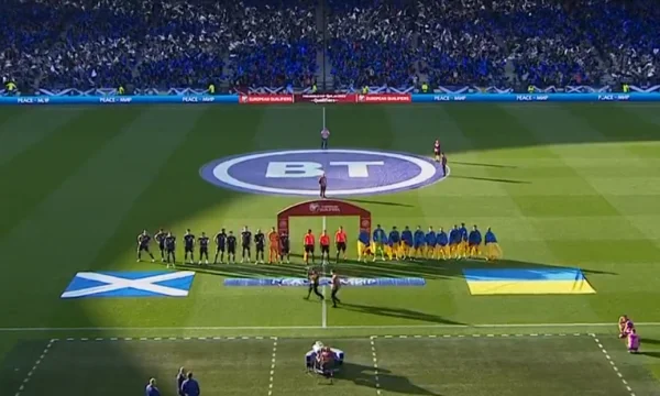 The Scotland meeting began differently: Look at how Ukrainian players were dressed