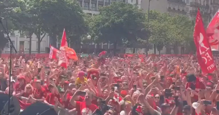 Liverpool fans storm Paris over there.