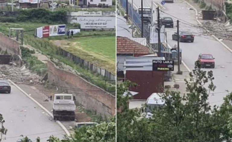 View: Mitrovica stadium wall legs