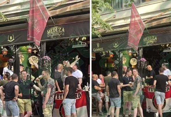 Problem Feyenorord fans a Albanian policeman remains hurt by clashes with them