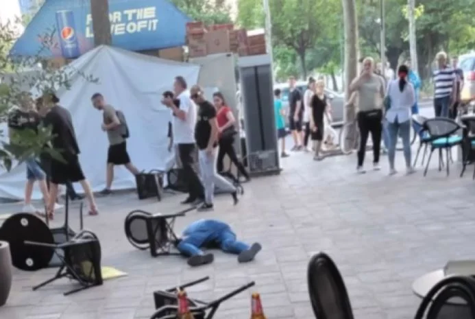 New view Dutch fans destroy local Tirana, throw chairs