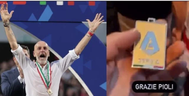 The thief thanks Stefano Piolin for the medal he stole from him
