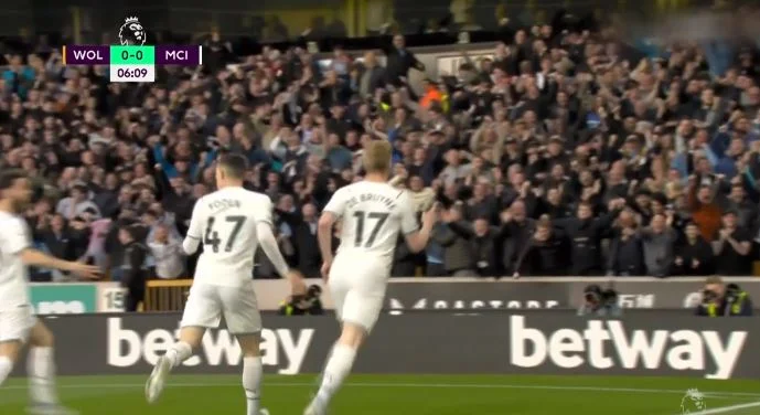 Une action fantastique, Man City De Bruyne.
