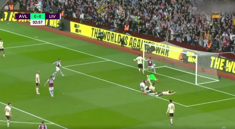 Dos objetivos rápidos en la reunión de Aston Villa Liverpool