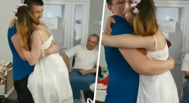 Ha perso i piedi dalle miniere in Ucraina, sposato in ospedale, 23 anni