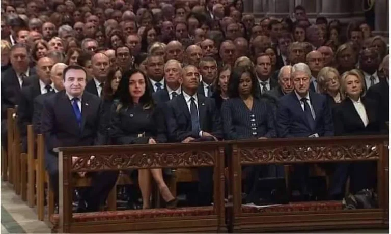 Photomontage for Osman Kurt at Albright's funeral, the event known: I knew it was fake.