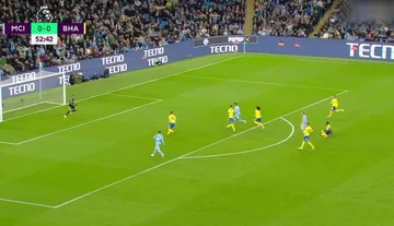 Nach 54 Minuten Spielzeit findet Manchester City schließlich das Ziel von Brighton