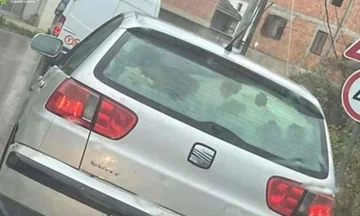 Este es también el tiempo de lluvia y nieve, las prisrenas conducen el becerro en coche