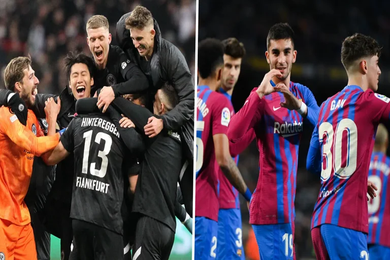 Official formations of Barcelona and Eintracht Frankfurt