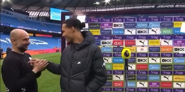 Guardilla stoppt, Van Dijk nach dem Spiel zu sehen, sie sprachen über etwas.