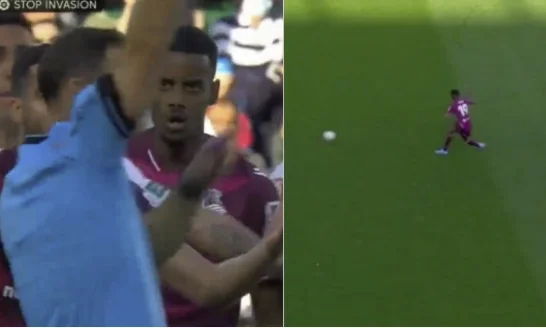 Why? He hit the penalty and scored the goal, the player is denied goal and punished with card