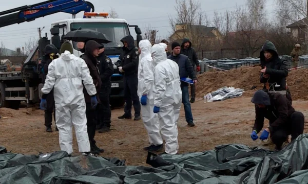 Mass grave near Kiev after Russian withdrawal