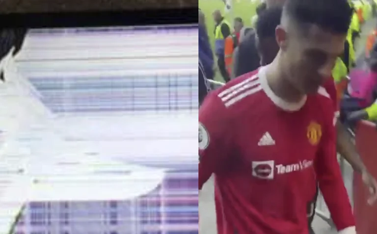 Ronaldo ha colpito la foto di Del del telefono rotto e la mano nera del ventilatore.