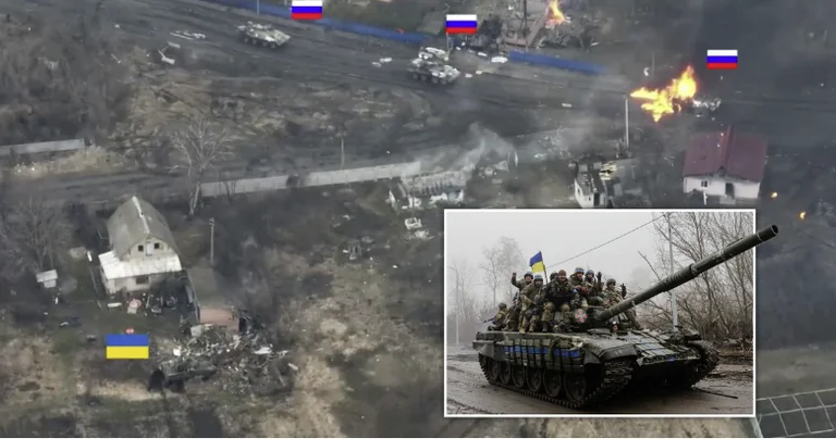 Movie view: The hidden Ukrainian tank fights alone against eight Russian vehicles
