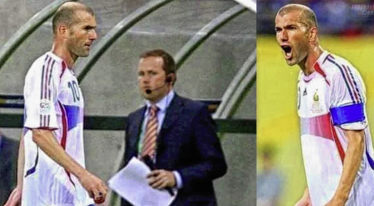 Zidane Justice at the 2006 World Cup you know “The Golden Chessis” at the door of the stripper at the St.